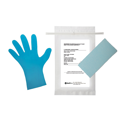 Chiffonnette bleue eau distillée avec 2 gants