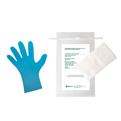 Chiffonnette blanche avec 2 gants