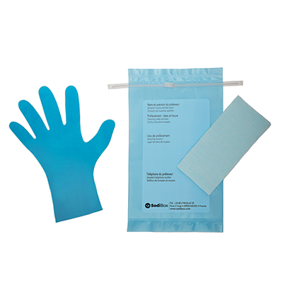 Chiffonnette bleue avec 2 gants